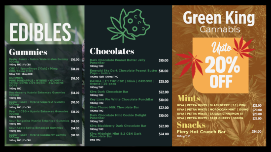 Dispensary edible menu | Cannamako design tool