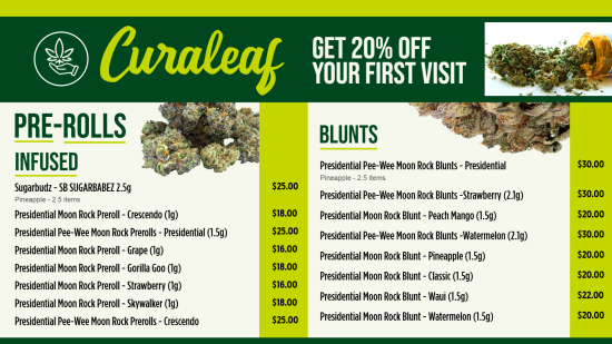Pre-rolls menu | Cannamako design tool