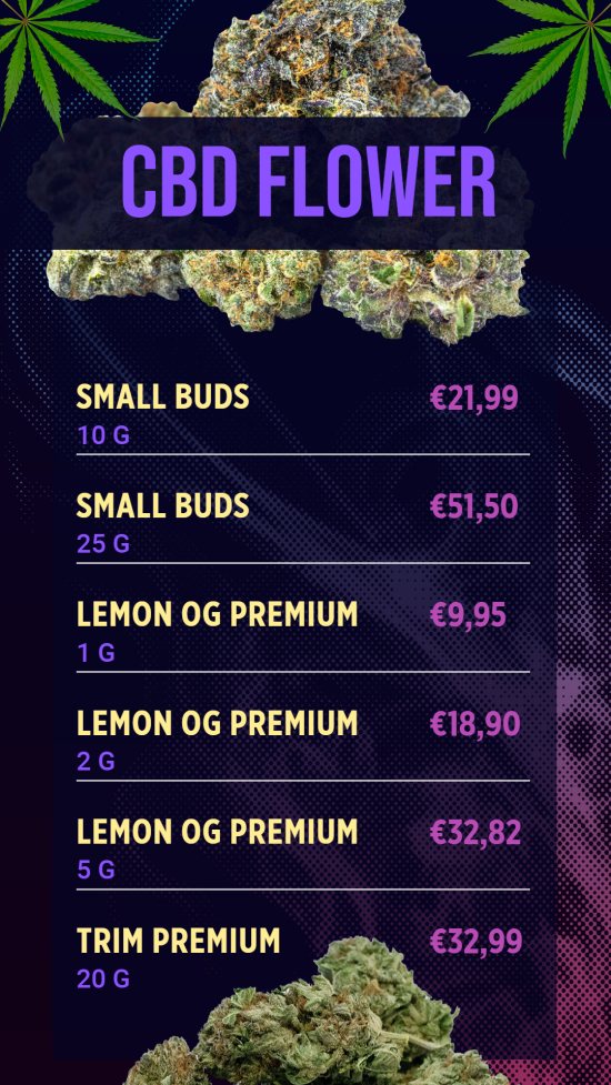 Marijuana CBD flower menu maker tool