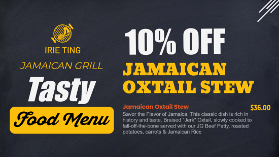 Jamaican Offer Menu | Cannamako Cannabis (Marijuana) digital menu maker