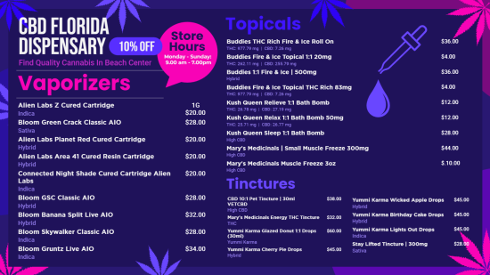 Stunning CBD Vape Signage Menu Ideas