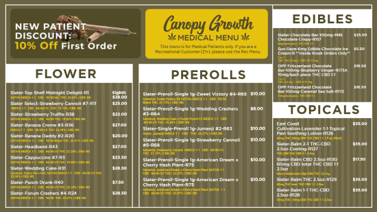 Cannabis digital menu Template | Cannamako design tool