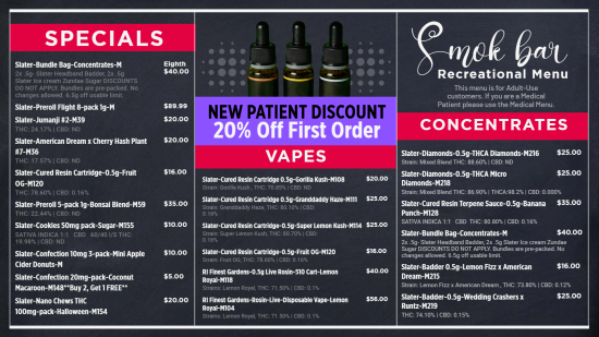 Smoke Vape Digital Menu Board Template