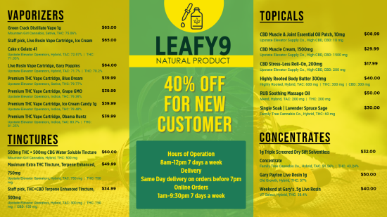 Vape Digital Menu | Cannamako Cannabis (Marijuana) dispensary menu maker
