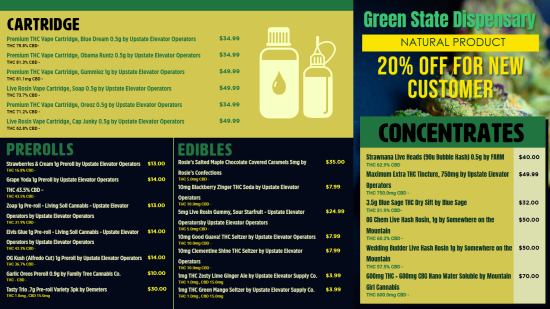 Dispensary Menu Templates Ideas– Custom Cannabis Menu Designs | Cannamako | Cannamako design tool