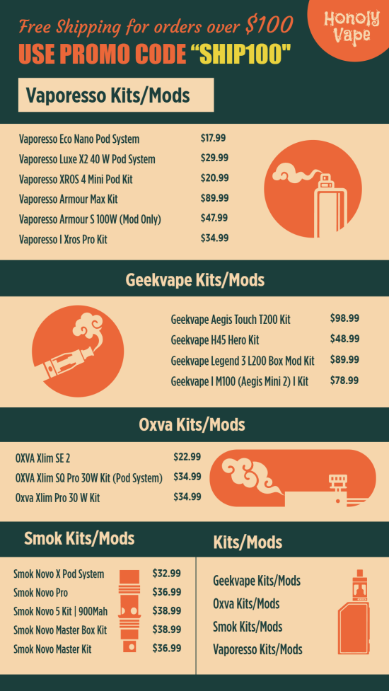 Editable Vape signage menu design